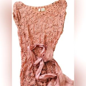 Vintage Anthropologie Crocheted Vest Large